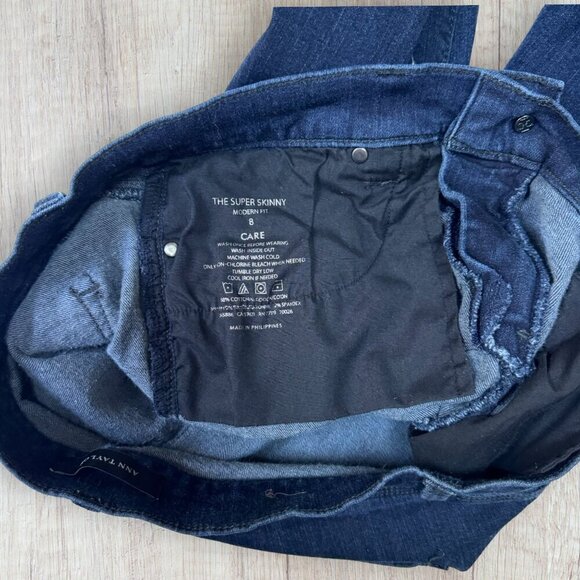ANN TAYLOR The Super Skinny Modern Fit Stretch Denim Dark Wash Jeans 8 - Picture 3 of 4
